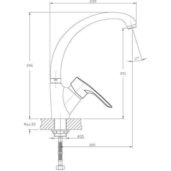 Смеситель для кухни Haiba HB4166 - фото 2