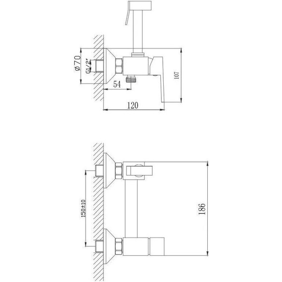 Набор для гигиенического душа Haiba HB5513-4, бронза - фото, картинка 2 Набор для гигиенического душа Haiba HB5513-4, бронза - фото 2