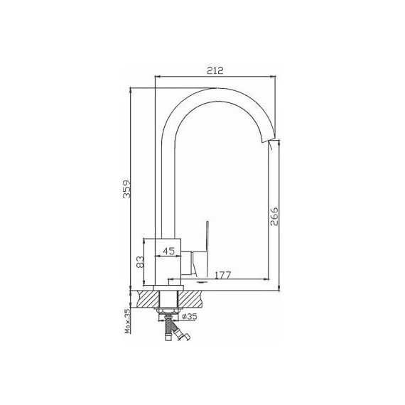 Смеситель для кухни Haiba HB70802, нержавеющая сталь - фото, картинка 2 Смеситель для кухни Haiba HB70802, нержавеющая сталь - фото 2