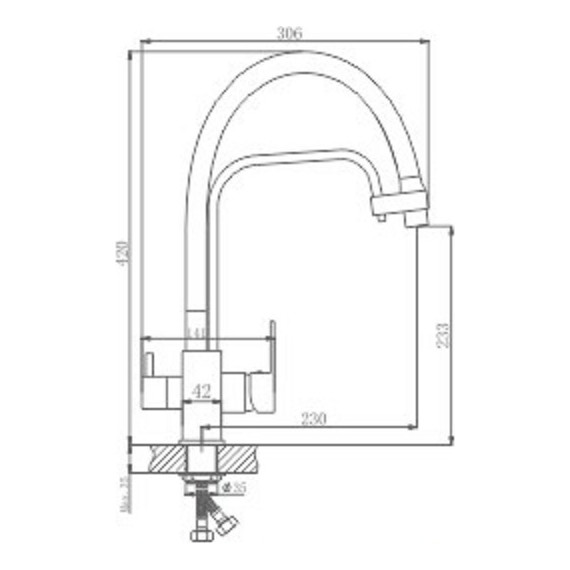 Смеситель для кухни Haiba HB76615, хром/серый - фото, картинка 2 Смеситель для кухни Haiba HB76615, хром/серый - фото 2