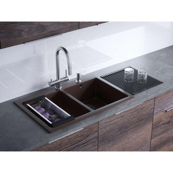 Кухонная мойка Omoikiri Bosen 80-2-DC 4993840, тёмный шоколад, Цвет производителя: тёмный шоколад - фото 2