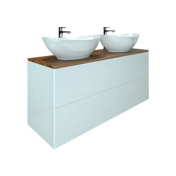 Тумба подвесная с раковинами Orange Otto 130 см Ot-130TuWOOD+G56 (столешница из массива дерева) - фото 2