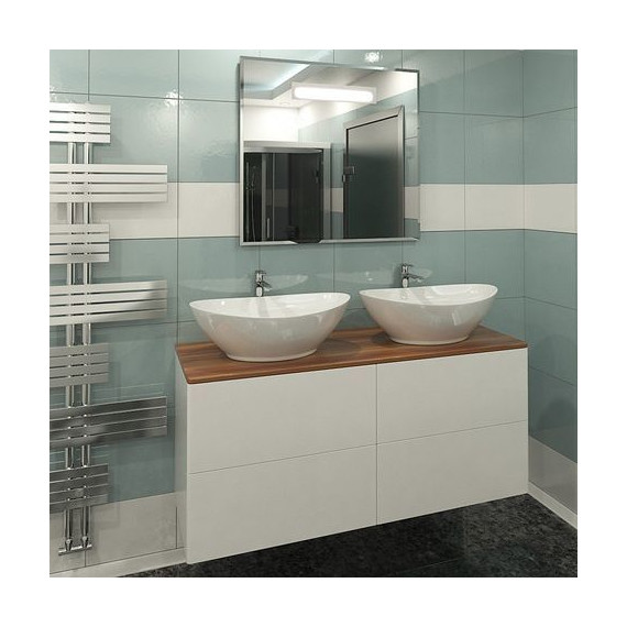 Тумба подвесная с раковинами Orange Otto 130 см Ot-130TuWOOD+G56 (столешница из массива дерева) - фото 3