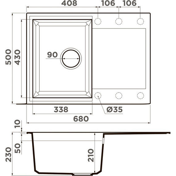 Кухонная мойка Omoikiri Sakaime 68-GR 4993545, leningrad grey, Цвет производителя: Leningrad Grey - фото 2