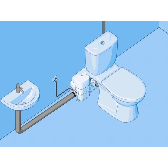 Канализационная насосная установка Grundfos Sololift2 WC-3 (2 входа + унитаз) - фото 2