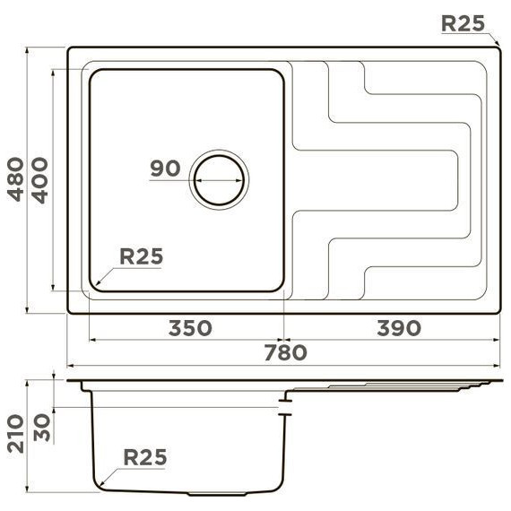 Мойка кухонная Omoikiri Mizu 78-IN (4973730) 0,9 мм, Цвет производителя: нержавеющая сталь - фото 6