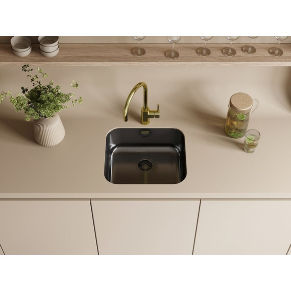 Мойка кухонная Omoikiri Omi 49-U/I-GM (4993073) 0,8 мм, вороненая сталь, Цвет производителя: вороненая сталь - фото 2