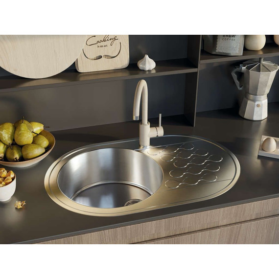 Мойка кухонная Omoikiri Kasumigaura 77-IN (4993728) 0,8 мм, Цвет производителя: нержавеющая сталь - фото 2