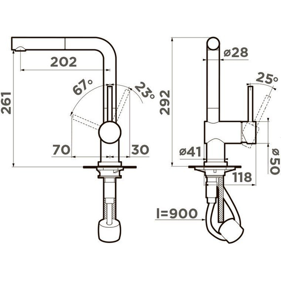 Смеситель для кухни Omoikiri Akashi-S LG 4994263, светлое золото - фото 3