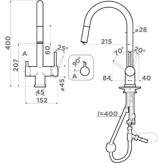 Смеситель для кухни Omoikiri Akita-S-GB 4994359, графит - фото 3