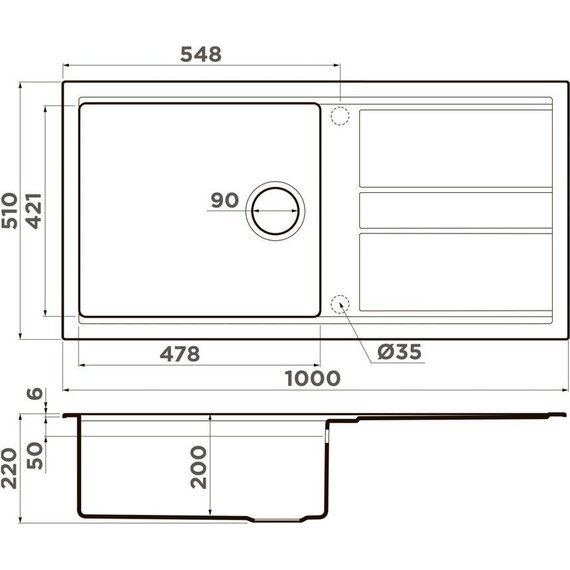 Кухонная мойка Omoikiri Kitagawa 100-GB 4993786, графит, Цвет производителя: графит - фото 2