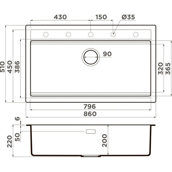 Кухонная мойка Omoikiri Kitagawa 86-LB-GB 4993794, графит, Цвет производителя: графит - фото 4