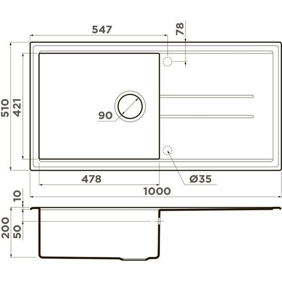Кухонная мойка Omoikiri Tedori 100-DC 4993920, тёмный шоколад, Цвет производителя: тёмный шоколад - фото 2