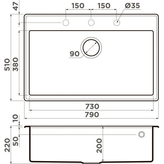Кухонная мойка Omoikiri Tedori 79-WH 4993951, белый, Цвет производителя: белый - фото 3