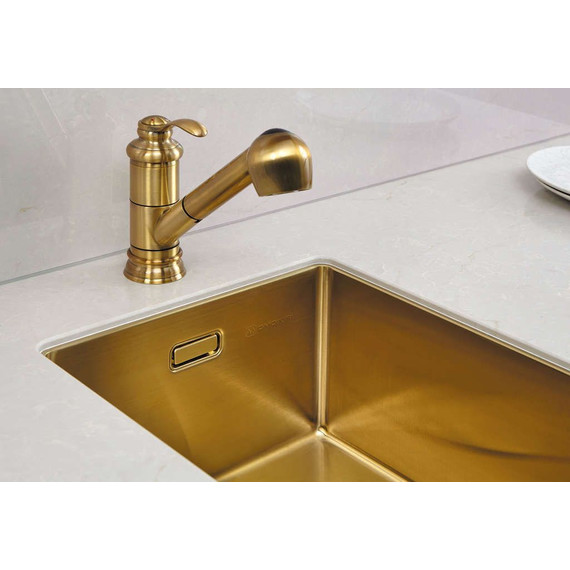 Мойка кухонная Omoikiri Taki 38-U/IF-LG (4973092) 1,2 мм, светлое золото, Цвет производителя: светлое золото - фото 4