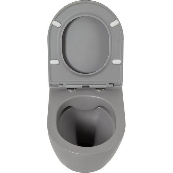 Унитаз подвесной безободковый BelBagno Colorato BB062CHR-GR, серый матовый, Цвет производителя: серый матовый - фото 5