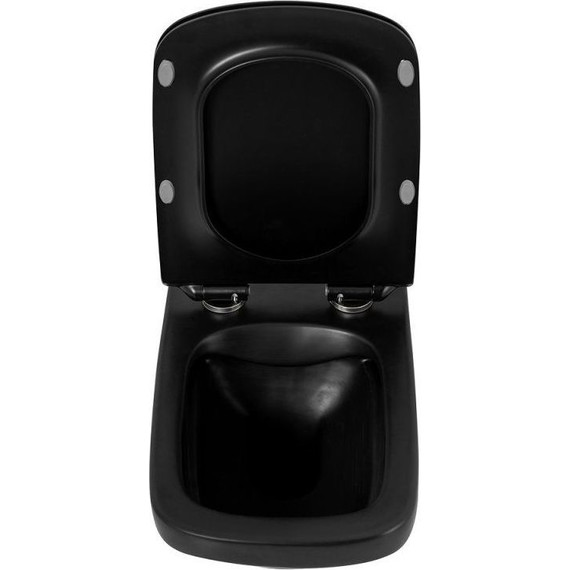 Унитаз подвесной безободковый BelBagno Sela BB3201CHR-MB, чёрный матовый, Цвет производителя: чёрный матовый - фото 4