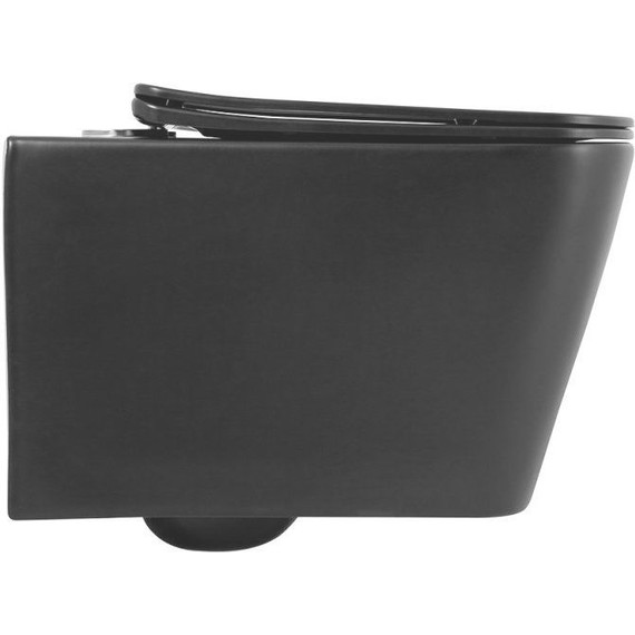 Унитаз подвесной безободковый BelBagno Ardente-C BB3202CHR-MB, чёрный матовый, Цвет производителя: чёрный матовый - фото 4