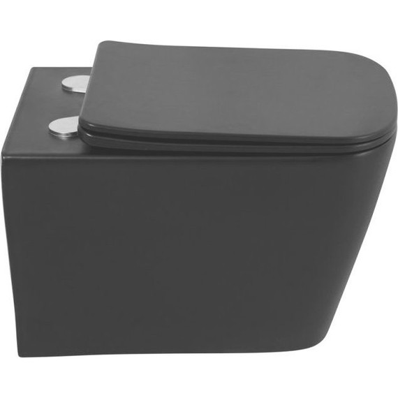 Унитаз подвесной безободковый BelBagno Ardente-C BB3202CHR-MB, чёрный матовый, Цвет производителя: чёрный матовый - фото 7
