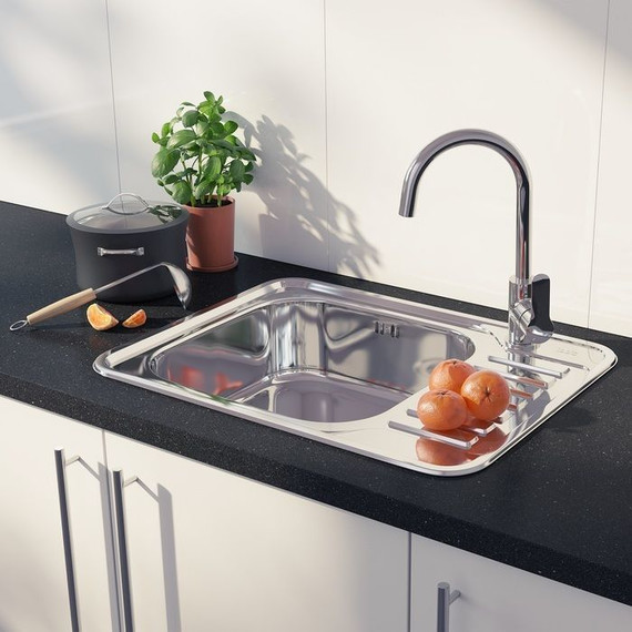 Кухонная мойка Iddis Basic BAS65PLi77 0,6 мм, сталь R - фото 3