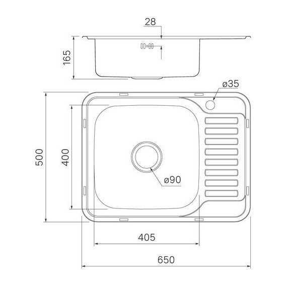 Кухонная мойка Iddis Basic BAS65SLi77 0,6 мм, сатин R - фото 4