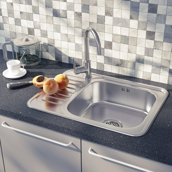 Кухонная мойка Iddis Basic BAS65SRi77 0,6 мм, сатин L - фото 3