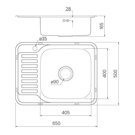 Кухонная мойка Iddis Basic BAS65SRi77 0,6 мм, сатин L - фото 5