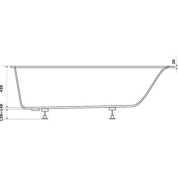 Ванна каменная Bas Афина 170x75 см - фото 7