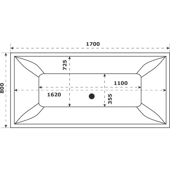 Ванна каменная Bas Мадрид 170x80 см - фото 8