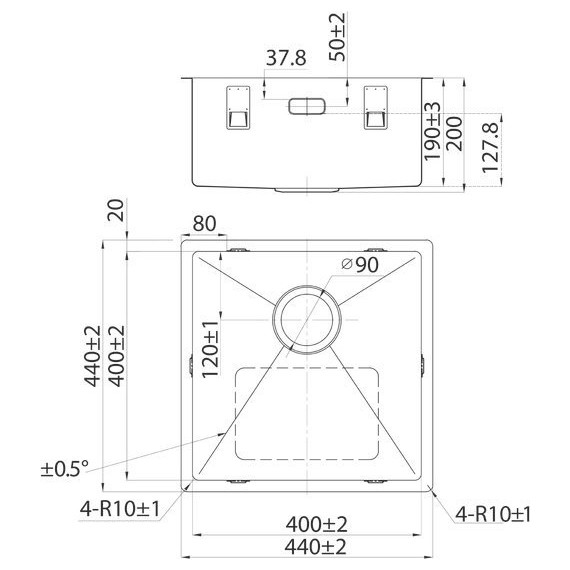 Кухонная мойка Iddis Edifice EDI44G0i77 1 мм, графитовый - фото 4