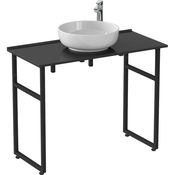 Столешница Bas 80 см, чёрный глянцевый - фото 2