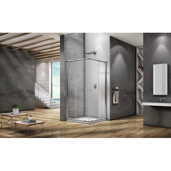 Душевое ограждение Bas Lira CR-80-C-CH 80x80 см, хром/прозрачное - фото 3