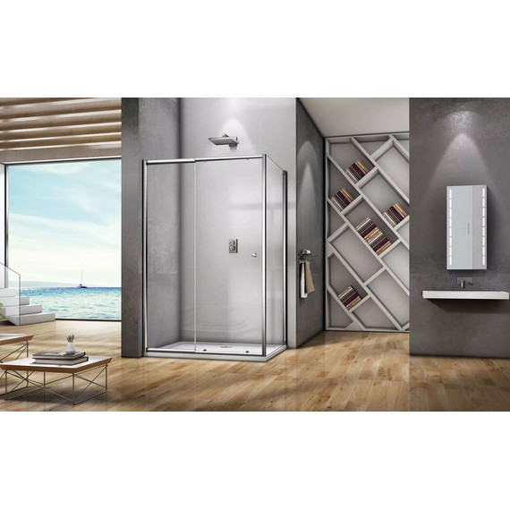 Душевое ограждение Bas Lira WTW-100-C-CH+SP-80-C-CH 100x80 см, хром/прозрачное - фото 3