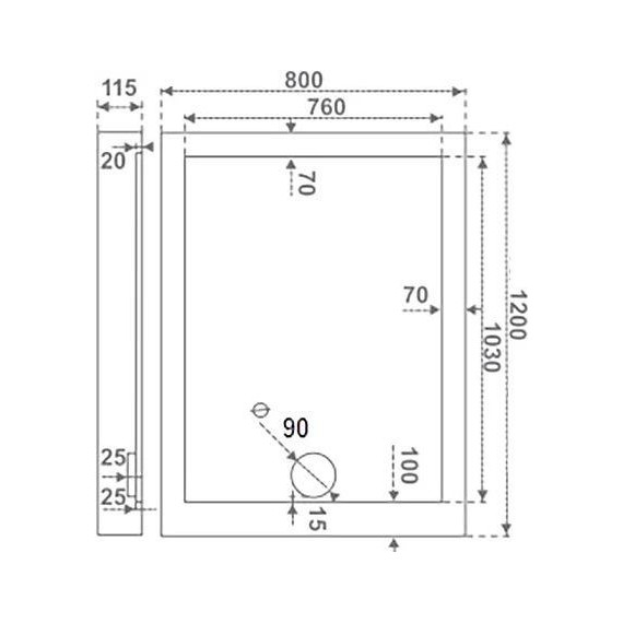 Акриловый поддон Bas Олимпик 120x80 см - фото, картинка 3 Акриловый поддон Bas Олимпик 120x80 см - фото 3