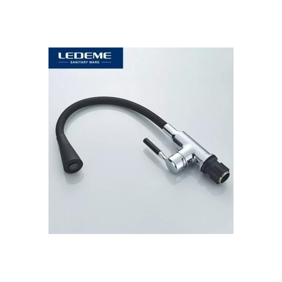 Смеситель для кухни Ledeme L4199-2, черный/хром - фото 3