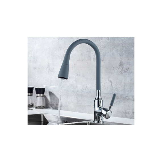 Смеситель для кухни Ledeme L4199-9, серый/хром - фото 2