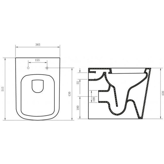 Унитаз приставной безободковый BelBagno Albano BB120CBR - фото 7