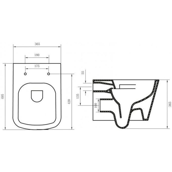 Унитаз подвесной безободковый BelBagno Albano BB120CHR - фото, картинка 7 Унитаз подвесной безободковый BelBagno Albano BB120CHR - фото 7