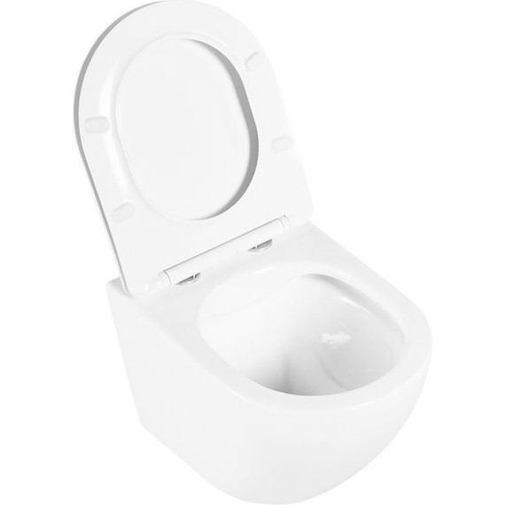 Унитаз подвесной безободковый BelBagno Uno BB3105CHR/SC с тонкой крышкой микролифт - фото, картинка 3 Унитаз подвесной безободковый BelBagno Uno BB3105CHR/SC с тонкой крышкой микролифт - фото 3
