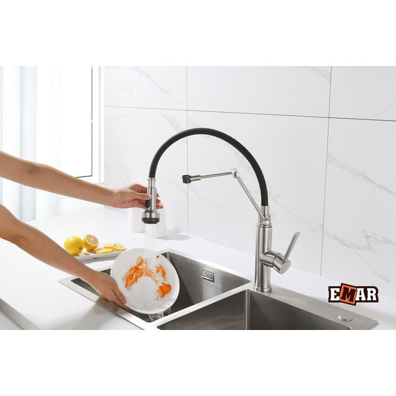 Смеситель для кухни Emar ЕСВ 7012, сатин - фото 11