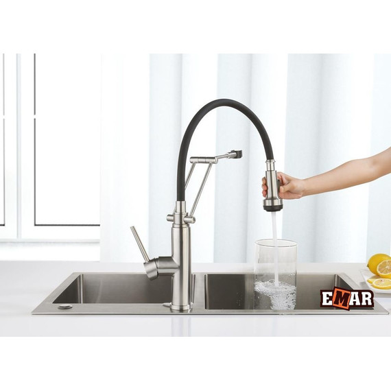 Смеситель для кухни Emar ЕСВ 7012, сатин - фото 13