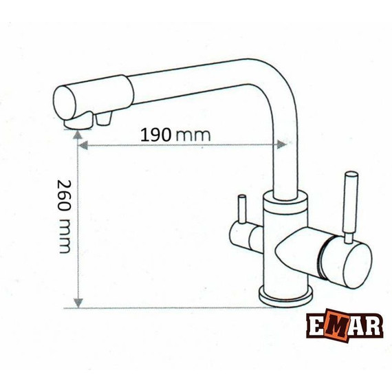 Смеситель для кухни Emar 3003NS, сатин, Цвет производителя: сатин - фото 8