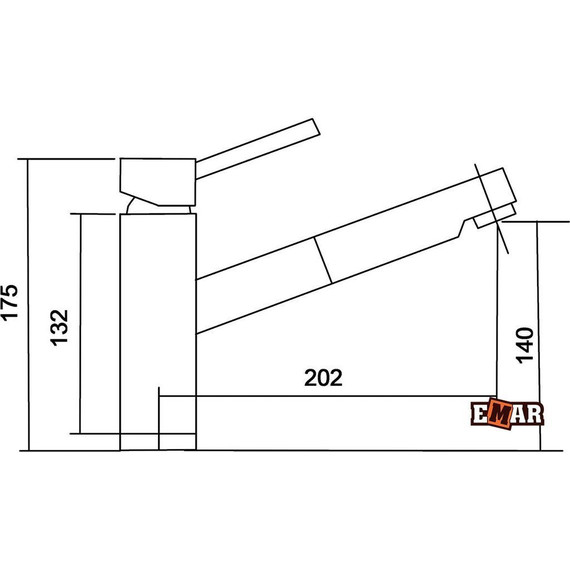 Смеситель для кухни Emar ЕС - 3012, оникс, Цвет производителя: оникс - фото 2
