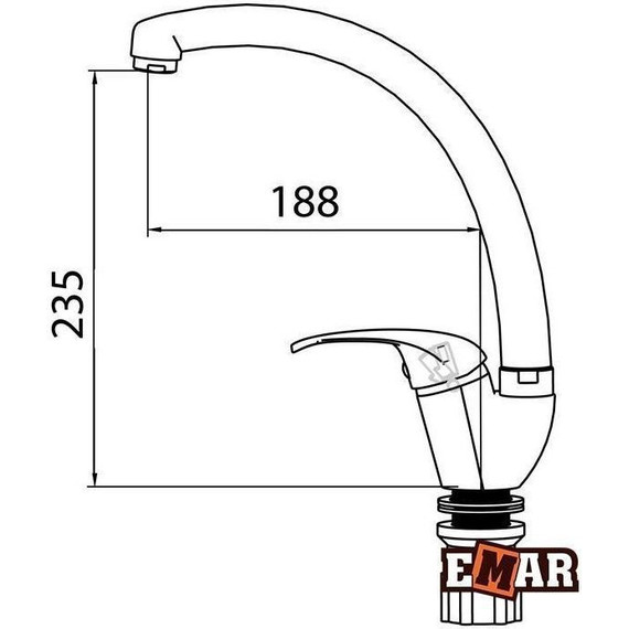 Смеситель для кухни Emar 3013, морион, Цвет производителя: морион - фото 2
