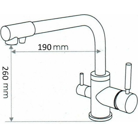 Смеситель для кухни Emar EC-3003, агат, Цвет производителя: агат - фото 2