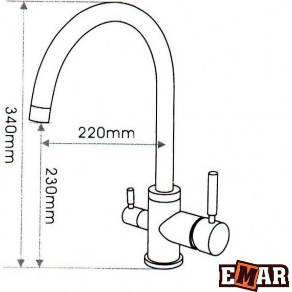 Смеситель для кухни Emar EC-3007, антрацит, Цвет производителя: антрацит - фото 2