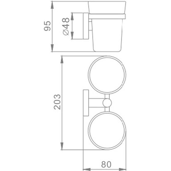 Двойной cтакан для зубных щеток Haiba HB1708 - фото 2