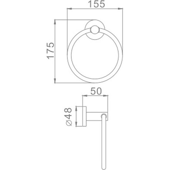 Кольцо для полотенец Haiba HB8704, чёрный матовый - фото 2