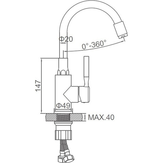 Смеситель для раковины Ledeme L1399-3 белый/хром - фото 2
