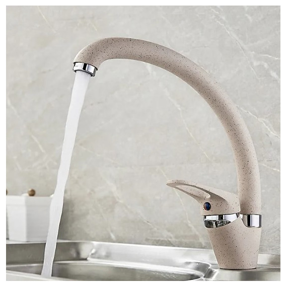 Смеситель для кухни Ledeme L5913K, бежевый - фото 2